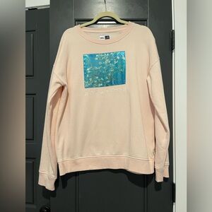 VANS x VINCENT VAN GOGH Almond Blossoms Peach Sweatshirt Size XL Gently Worn